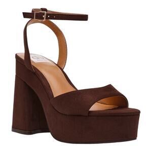 DV Dolce Vita Women's Wizzard Platform Block Heel Dress Sandals Brown Size 6 1/2